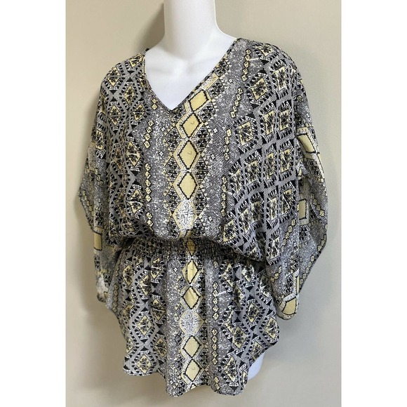 PARKER Multicolor‎ Geometric Print Silk Tunic Blouse ~XS - Picture 1 of 5